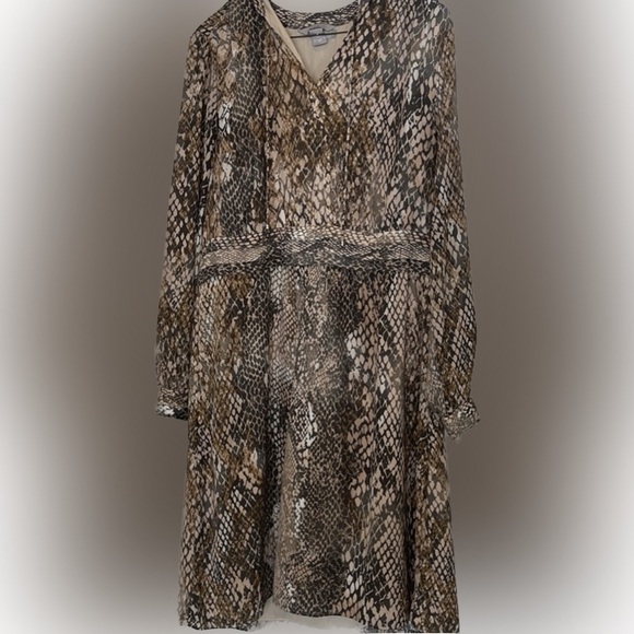 Reptile Chiffon Keyhole Neck Lightweight DRESS 12 - Picture 1 of 3